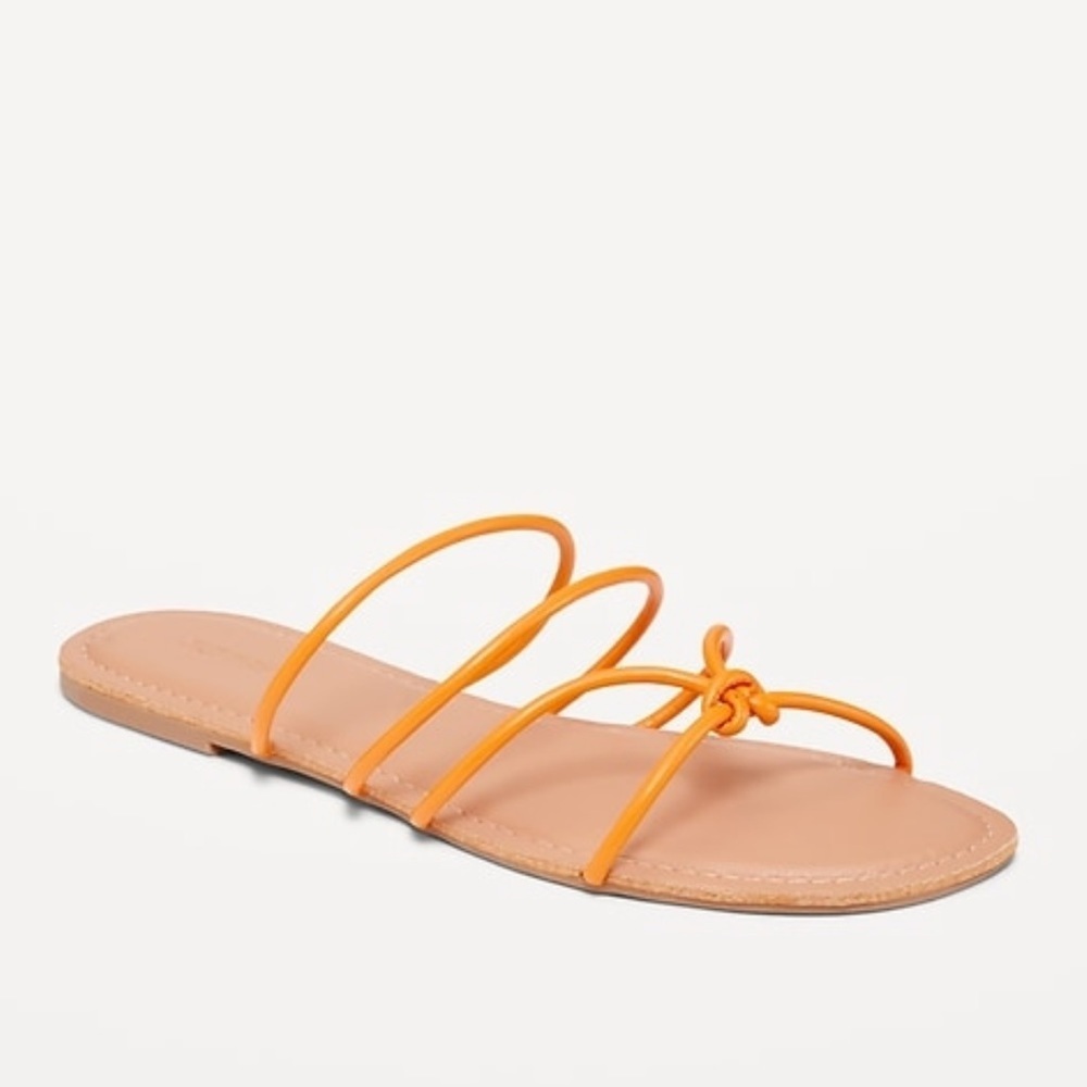 Faux-Leather Strappy Knotted Sandals for Women